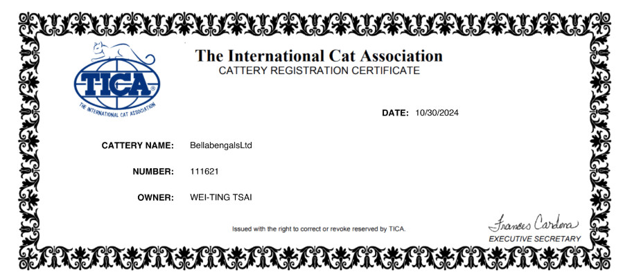 TICA 貓舍註冊